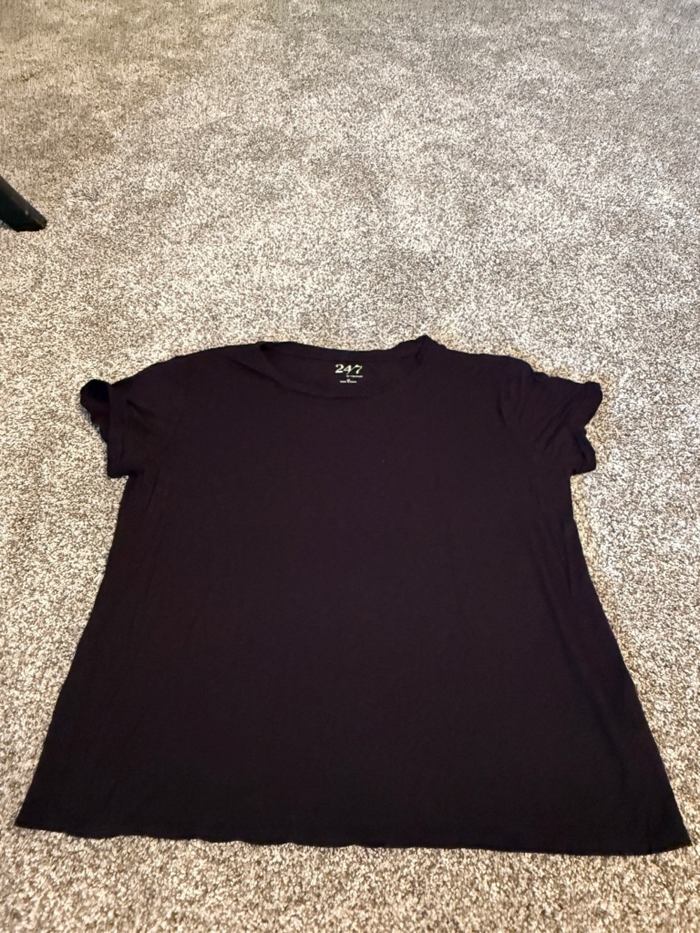 Maurices 24/7 Shirt Womens Medium Black V Neck Short Sleeve Relaxed Jersey Top